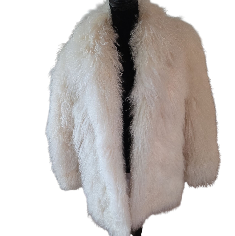 Beautiful Luxurious Vintage  Mongolian Fur Jacket